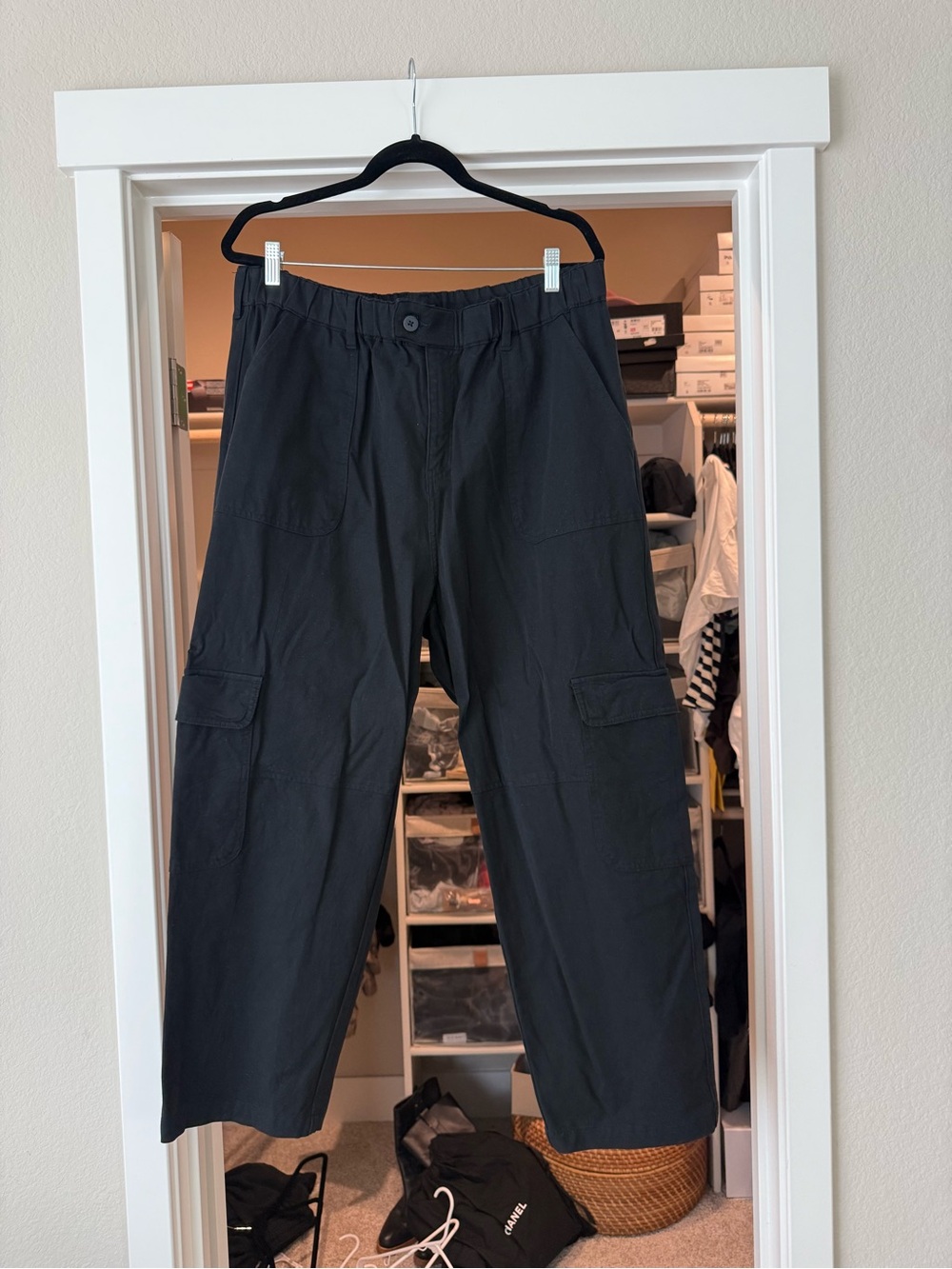 Universal Standard Black Utility Cargo Trousers